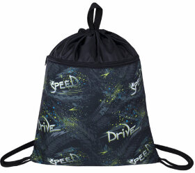 Мешок для обуви BRAUBERG БОЛЬШОЙ, с ручкой, карман на молнии, сетка, 51х41 см, &quot;Drive&quot;, 271060