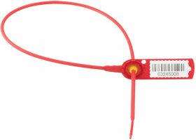 Пломбы пластиковые номерные СТРЕЛА, самофиксирующиеся, длина 525 мм, КРАСНЫЕ, КОМПЛЕКТ 50 шт.