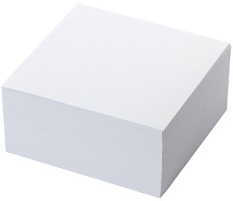 Блок для записей STAFF в подставке прозрачной, куб 9х9х5 см, белый, белизна 90-92%, 129193