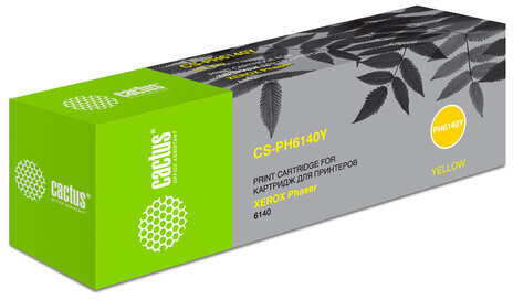Тонер-картридж CACTUS (CS-PH6140Y) для XEROX Color Phaser 6140, желтый, ресурс 2000 стр.