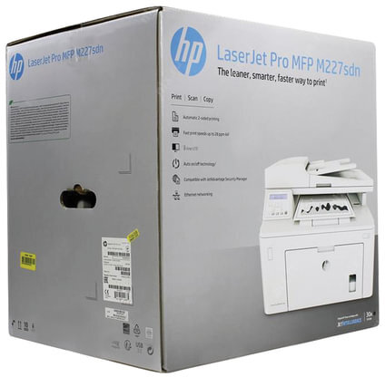 МФУ лазерное HP LaserJet Pro M227sdn "3 в 1", А4, 28 стр./мин., 30000 стр./мес., ДУПЛЕКС, АПД, сетевая карта, G3Q74A