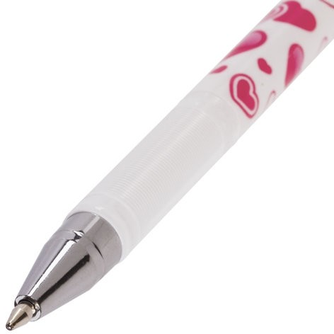 Ручка шариковая BRAUBERG "Сердечки", СИНЯЯ, корпус с печатью, узел 0,7 мм, линия письма 0,35 мм, 141535