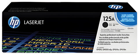 Картридж лазерный HP (CB540A) ColorLaserJet CP1215/CP1515N и др, №125A, черный, оригинальный, 2200 страниц