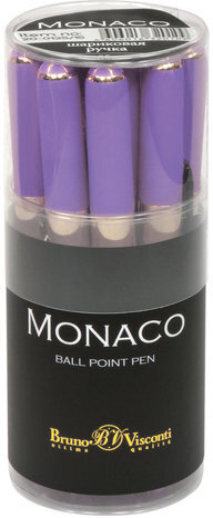 Ручка шариковая BRUNO VISCONTI Monaco, лавандовый корпус, узел 0,5 мм, линия 0,3 мм, синяя, 20-0125/16