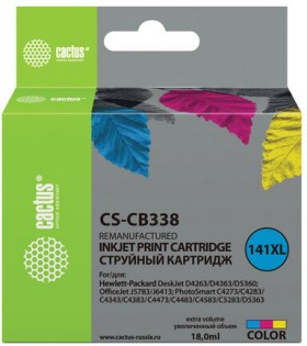 Картридж струйный CACTUS (CS-CB338) для HP OfficeJet J5700/Deskjet D4200, цветной