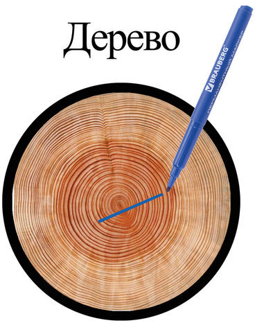 Маркер перманентный (нестираемый) BRAUBERG "CLASSICLine", СИНИЙ, корпус тонкий, наконечник 1 мм, 150297