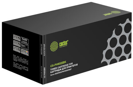 Картридж лазерный CACTUS (CS-PH6022BK) для XEROX Phaser 6020/6022/WC6025/6027, черный, ресурс 2000 стр.