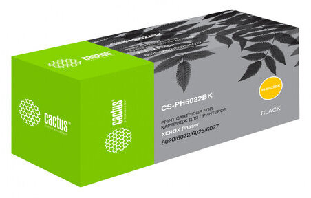 Картридж лазерный CACTUS (CS-PH6022BK) для XEROX Phaser 6020/6022/WC6025/6027, черный, ресурс 2000 стр.