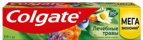 Зубная паста 150 мл COLGATE "Лечебные травы", отбеливающа, сфторидом и кальцием, 7891024133743