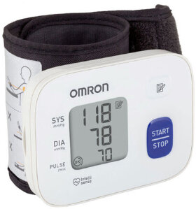 Тонометр OMRON RS2 (HEM-6121-RU), манжета 13,5-21,5 см, автоматический, на запястье, питание 2хААА