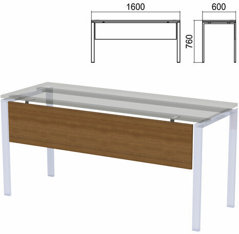 Царга к столам на металлокаркасе "Арго", шириной 1600 мм, орех