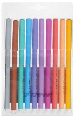 Фломастеры ПАСТЕЛЬНЫЕ 10 ЦВЕТОВ CENTROPEN "Colour World Pastel", смываемые, 7550/10TP, 7 7550 1087