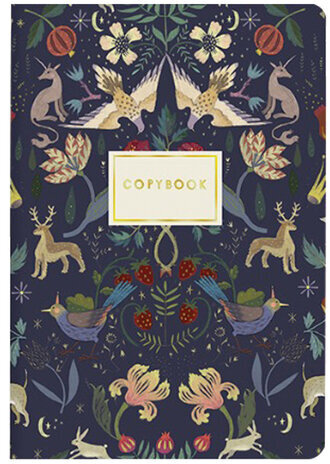 Тетрадь ЕВРО А5 40 л. BRUNO VISCONTI сшивка, клетка, Soft Touch, фольга, бежевая бумага 70 г/м2, "СКАЗКИ", 7-40-110