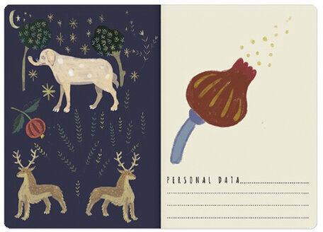 Тетрадь ЕВРО А5 40 л. BRUNO VISCONTI сшивка, клетка, Soft Touch, фольга, бежевая бумага 70 г/м2, "СКАЗКИ", 7-40-110