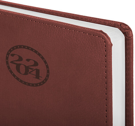 Ежедневник датированный 2024 А5 138x213 мм, BRAUBERG "Favorite", под кожу, коричневый, 114823