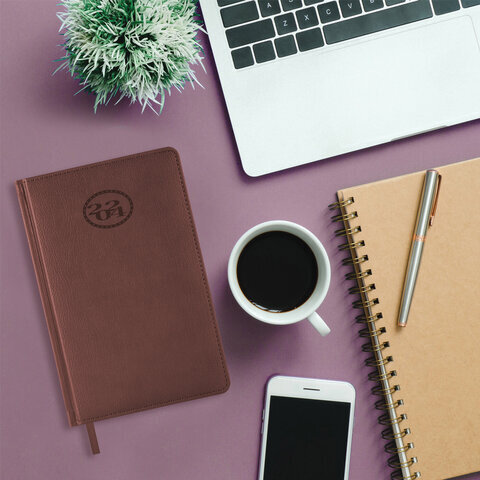 Ежедневник датированный 2024 А5 138x213 мм, BRAUBERG "Favorite", под кожу, коричневый, 114823