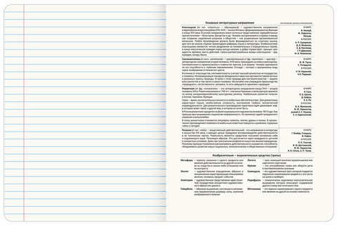 Тетрадь предметная "GRADIENT" 48 л., матовая ламинация, лак, ЛИТЕРАТУРА, линия, BRAUBERG, 404293