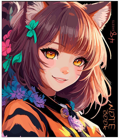 Тетрадь А5 48 л., ПЗБМ, скоба, клетка, выборочный TWIN-лак, "Пинк Аниме" (5 видов), 24970