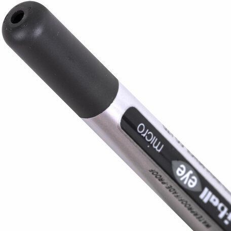 Ручка-роллер Uni-Ball Eye, ЧЕРНАЯ, корпус серебро, узел 0,5 мм, линия 0,3 мм, UB-150 BLACK