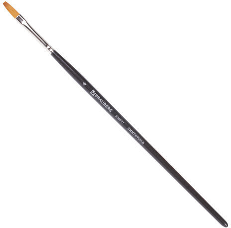 Кисть художественная проф. BRAUBERG ART CLASSIC, синтетика мягкая под колонок, плоск, № 4, кор руч, 200697