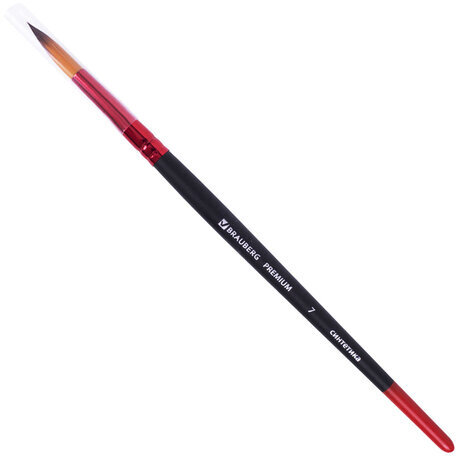 Кисть синтетика, круглая № 7, BRAUBERG PREMIUM, 201006
