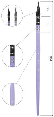 Кисть художественная профессиональная, белка, микс, круглая, № 6, BRAUBERG ART CLASSIC, 200952