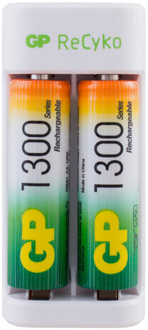 Зарядное устройство GP с аккумуляторами, AA 1300 mAh 2 шт. + AAA 650 mAh 2 шт., E211130/65-2CRB4, E21113065-2CRB4