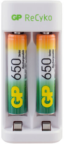 Зарядное устройство GP с аккумуляторами, AA 1300 mAh 2 шт. + AAA 650 mAh 2 шт., E211130/65-2CRB4, E21113065-2CRB4