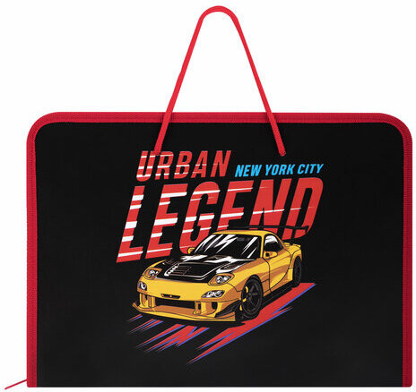 Папка для труда на молнии с ручками ПИФАГОР А4, 1 отделение, пластик, органайзер, "Street Legend", 271473