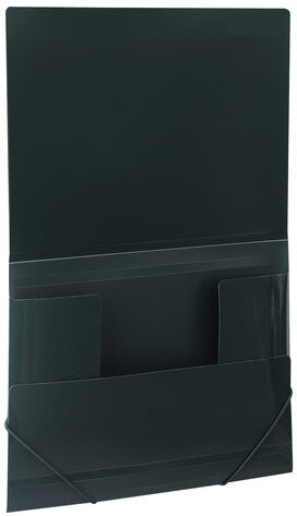 Папка на резинках BRAUBERG, диагональ, темно-зеленая, до 300 листов, 0,5 мм, 221337