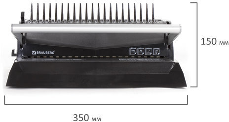 Переплетная машина для пластиковой пружины BRAUBERG B12, пробивает до 12 листов, сшивает до 450 листов, 530959