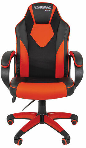 Кресло компьютерное СН GAME 17, ткань TW/экокожа, черное/красное, 7024560