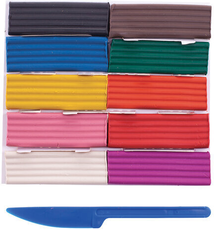 Пластилин классический ГАММА "Юный художник NEW", 10 цветов, 140 г, со стеком, картонная упаковка, 280044