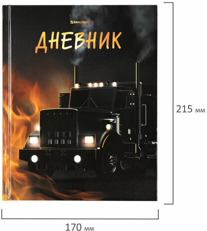 Дневник 1-4 класс 48 л., твердый, BRAUBERG, глянцевая ламинация, с подсказом, "Fire Road", 106356