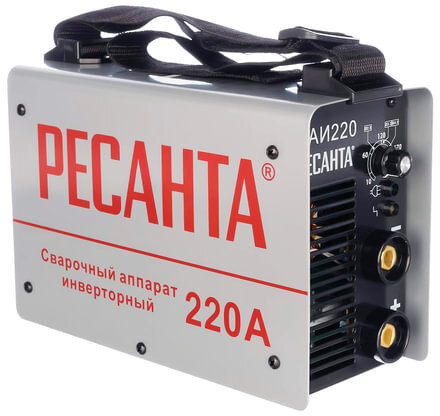 Сварочный аппарат инверторный, сварочный ток до 220 А, диаметр электрода до 5 мм, РЕСАНТА САИ 220, 65/3