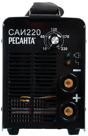 Сварочный аппарат инверторный, сварочный ток до 220 А, диаметр электрода до 5 мм, РЕСАНТА САИ 220, 65/3