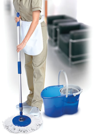 Набор для уборки LAIMA, ведро 14 л/5 л с отжимом, швабра с круглой насадкой (2 шт., крепление кольцо), 601460