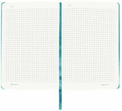 Блокнот А5 (130х210 мм), BRAUBERG ULTRA, балакрон, 80 г/м2, 96 л., клетка, бирюзовый, 113039