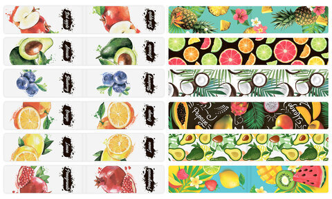 Закладки для книг МАГНИТНЫЕ, "FRUITS", набор 12 шт., 60x20 мм, BRAUBERG, 113173