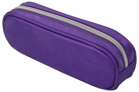 Пенал-косметичка BRAUBERG "SPARKLE" на молнии, мягкий, фиолетовый, 22х4х7 см, 270049