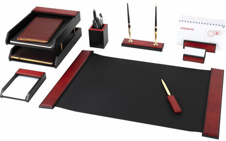 Набор настольный GALANT "Sirius" из дерева, 8 предметов, цвет "красное дерево/чёрный", 238162