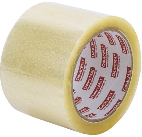 Клейкая лента упаковочная, 72 мм х 66 м, прозрачная, толщина 45 микрон, ОФИСМАГ, 440109