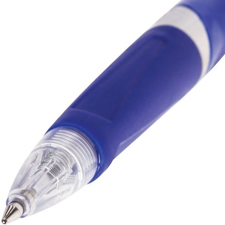 Ручка шариковая автоматическая с грипом BRAUBERG "Rave", СИНЯЯ, корпус синий, узел 0,7 мм, линия письма 0,35 мм, 141068