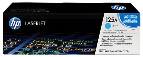 Картридж лазерный HP (CB541A) ColorLJ CP1215/CP1515N и др, №125A, голубой, оригинальный, ресурс 1400 страниц