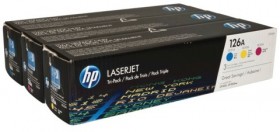 Картридж лазерный HP (CF341A) CLJ CP1025/M275/M175, №126A, оригинальный, КОМПЛЕКТ 3 цвета ресурс по 1000 страниц