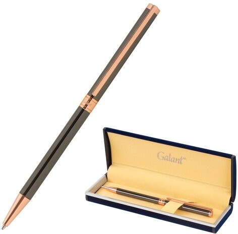 Ручка подарочная шариковая GALANT "ASTRON BRONZE", корпус металлический, детали розовое золото, узел 0,7 мм, синяя, 143524