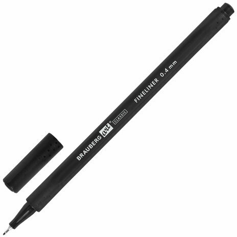 Ручки капиллярные (линеры), 36 ЦВЕТОВ, BRAUBERG ART, "Classic", трехгранные, металлический наконечник, линия письма 0,4 мм, 144150