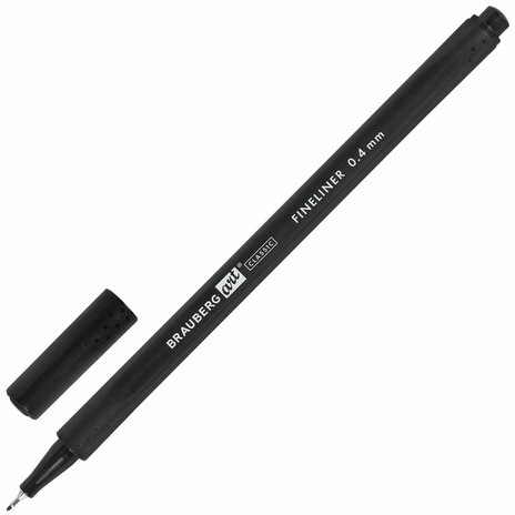 Ручки капиллярные (линеры), 36 ЦВЕТОВ, BRAUBERG ART, "Classic", трехгранные, металлический наконечник, линия письма 0,4 мм, 144150