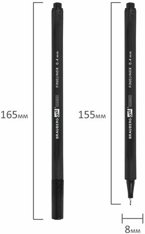 Ручки капиллярные (линеры), 36 ЦВЕТОВ, BRAUBERG ART, "Classic", трехгранные, металлический наконечник, линия письма 0,4 мм, 144150