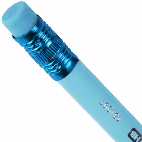 Набор карандашей чернографитных с ластиком BRAUBERG "PASTEL" 12 шт., HB, 181997